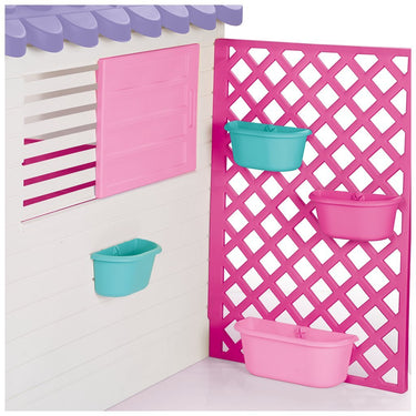 Dolu tuin speelhuis met accessoires roze paars 140x127x107.5 cm