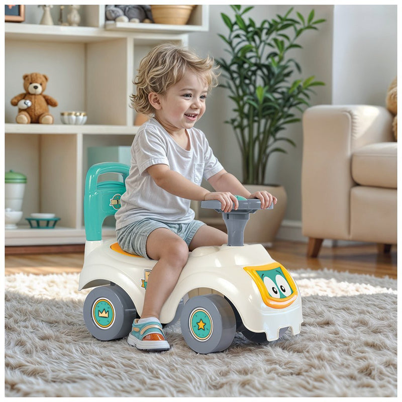 Afbeelding laden in galerijviewer, Dolu sit 'n ride turquoise geel loopauto
