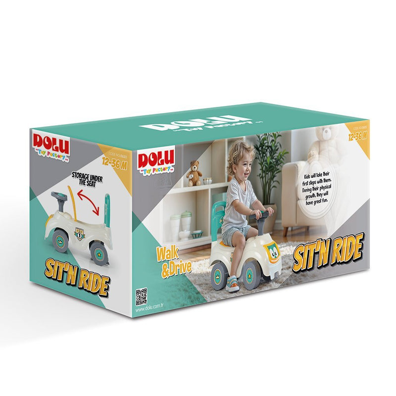 Afbeelding laden in galerijviewer, Dolu sit 'n ride turquoise geel loopauto
