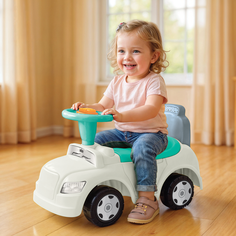 Cargue la imagen en el visor de la galería, Dolu step car 2in1 loopauto loopwagen wit blauw
