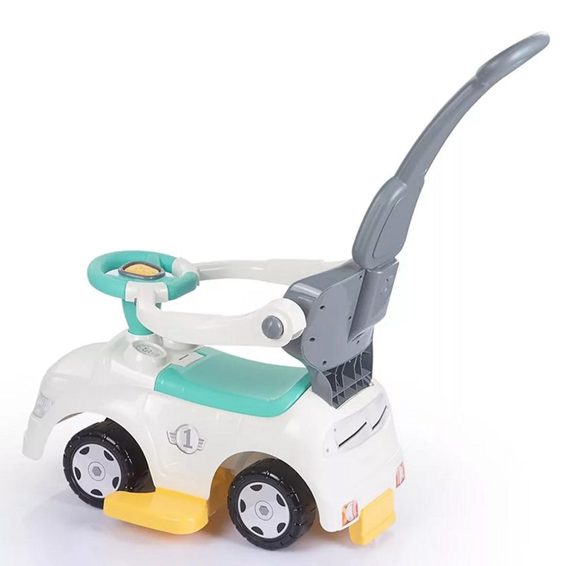 Load image into Gallery viewer, Dolu 3in1 loopauto met handgreep + toeter wit blauw grijs geel
