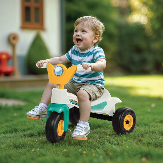 Dolu trike driewieler wit blauw geel 49x42x60cm