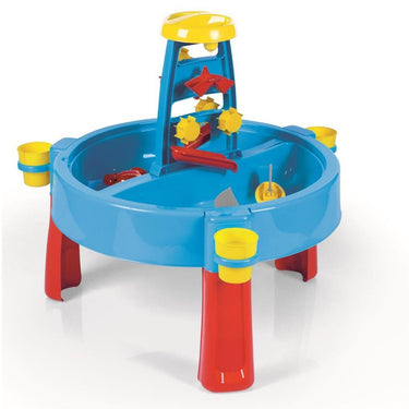 Dolu 2-in-1 watertafel zandtafel met accessoires blauw rood geel 98x98x77cm
