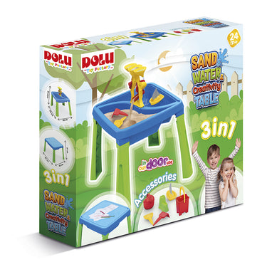 Dolu zand-watertafel + accessoires blauw groen