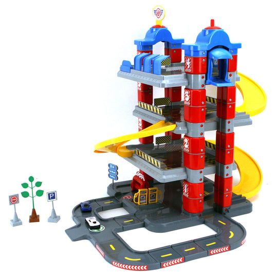 Dolu new york garage met 4 etages 2 die-cast auto