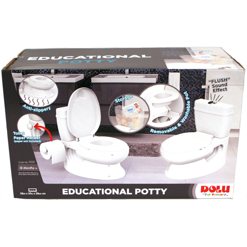 Load image into Gallery viewer, Dolu educatief kinder toilet met geluid wit
