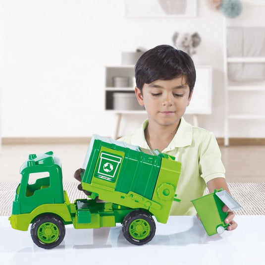 Dolu vuilniswagen 43 cm groen