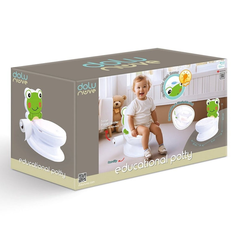 Load image into Gallery viewer, Dolu educatief potje kikker + geluid wit groen
