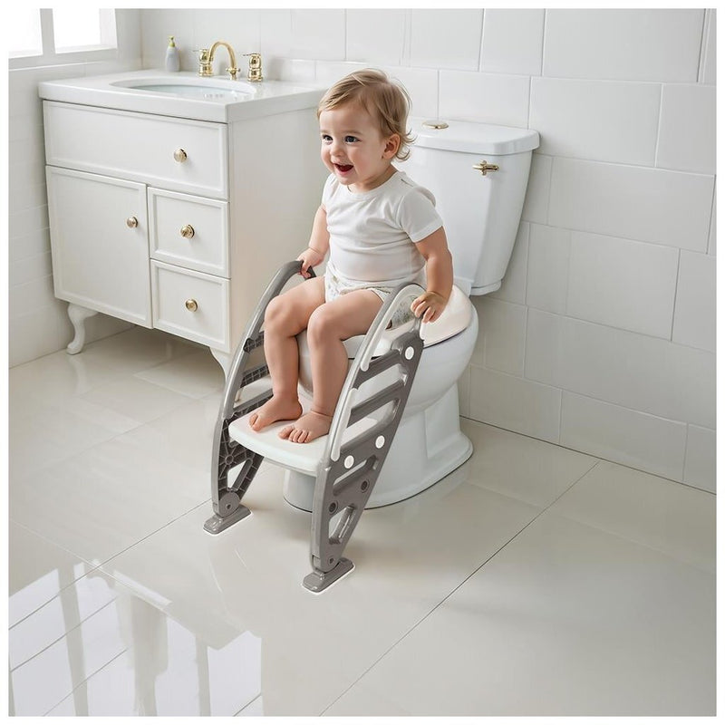 Laden Sie das Bild in Galerie -Viewer, Dolu nuve antislip toiletladderadapter 61x39x58 cm steengrijs
