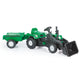 Dolu pedaal trekker graafmachine + aanhanger groen