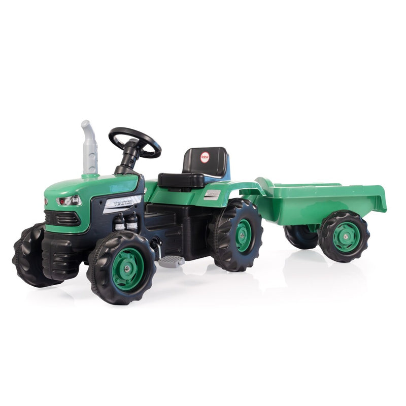 Afbeelding laden in galerijviewer, Dolu traptractor met aanhanger claxon groen zwart
