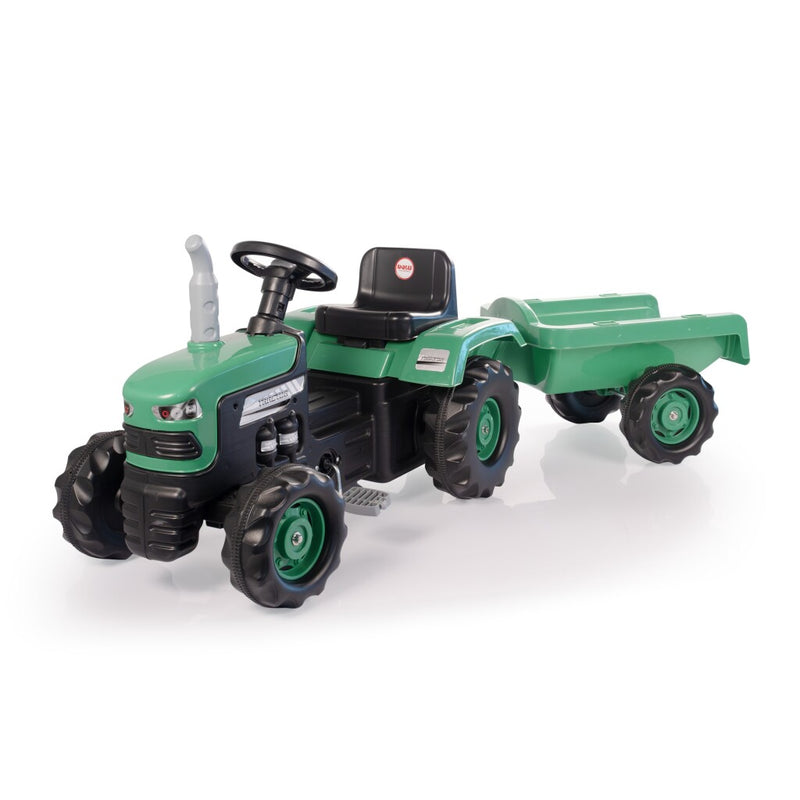 Afbeelding laden in galerijviewer, Dolu traptractor met aanhanger claxon groen zwart
