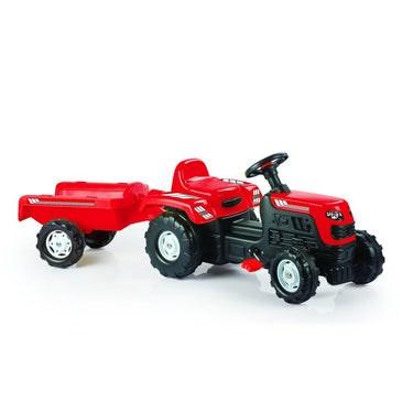 Dolu traptractor met aanhanger claxon rood zwart