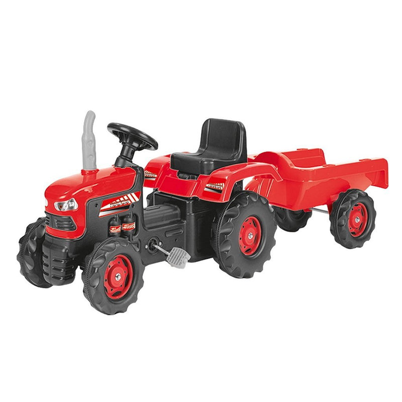 Laden Sie das Bild in Galerie -Viewer, Dolu traptractor met aanhanger claxon rood zwart
