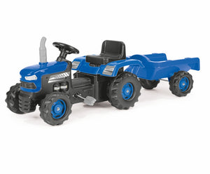 Dolu traptractor met aanghanger claxon blauw zwart