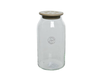Decoris vaas glas keramiek bloemen schik deksel keramiek ã˜11-h20cm
