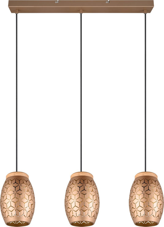 Rl live your light reality bidar - hanglamp - koffie - excl. 3x e27 28w