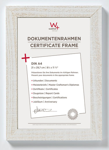 Walther home - houten lijst - fotoformaat 21x29,7 (din a4) cm - polair wit