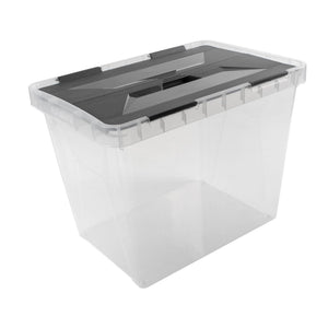 Sunware onyx opbergbox 25l transparant antraciet