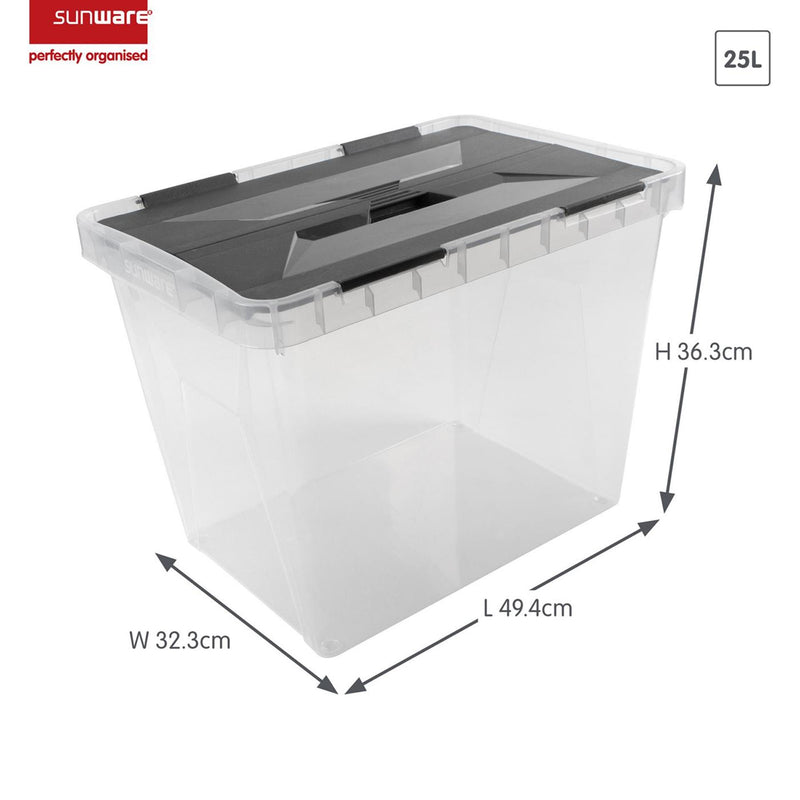 Load image into Gallery viewer, Sunware onyx opbergbox 25l transparant
