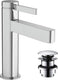 Hansgrohe finoris - wastafelmengkraan - ééngreeps bediening - coolstart energiebesparend - met afvoerplug - 110mm - chroom