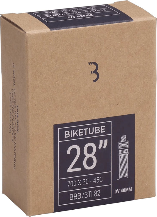 Bbb cycling - binnenband stadsfiets 28 inch - dunlop ventiel 40 mm - geschikt voor bandenmaat: 30 43-622 630 - fietsband - bti-82