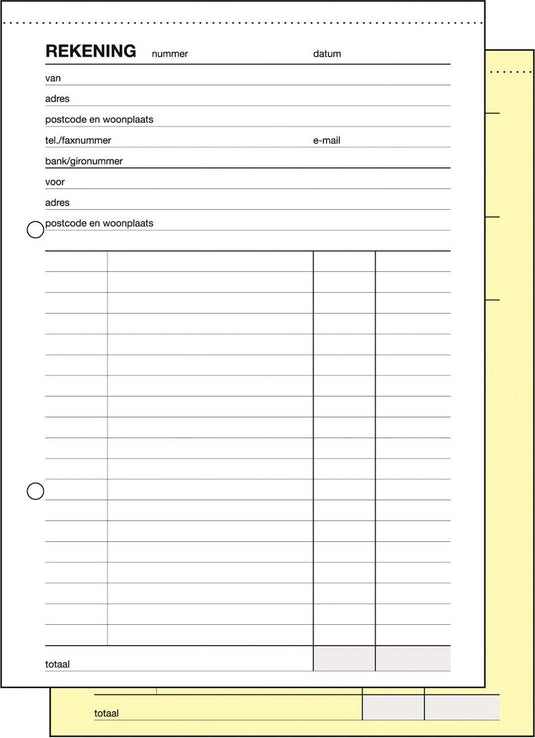 Sigel rekeningblok a5 - expres - 2x50 vel - zelf kopiërend - si-30265