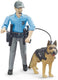 Bruder politieagent met hond van