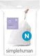 Simplehuman code n afvalzakken - 45 liter - 20 stuks - met trekband - wit