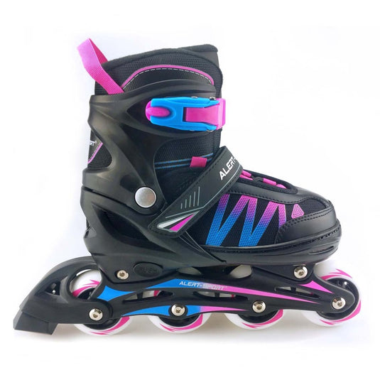 Alert inline skates maat 35-38 roze blauw zwart
