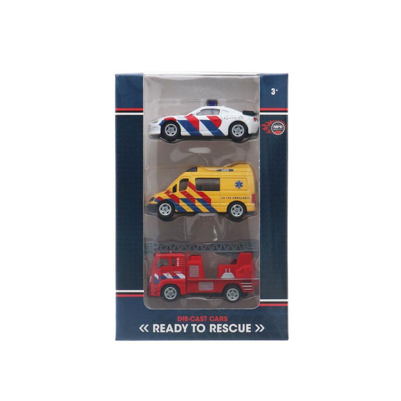 Load image into Gallery viewer, Rapid whee rapid whee die-cast hulpdienstvoertuigen 3-delig
