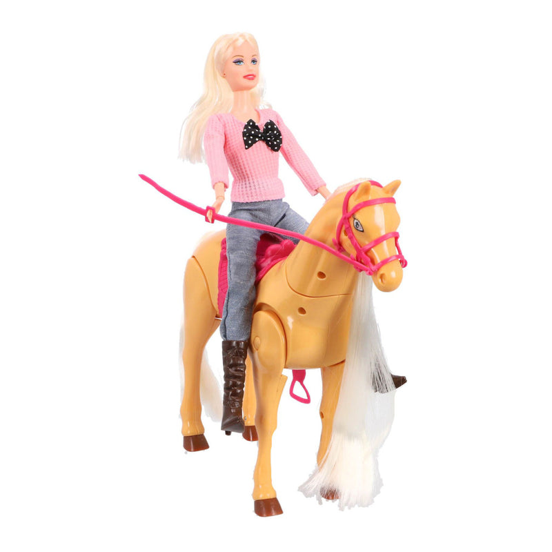 Load image into Gallery viewer, Overige merken pop met echt lopend paard speelset
