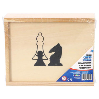 Overige merken houten schaakstukken in kistje 19x15.5 cm
