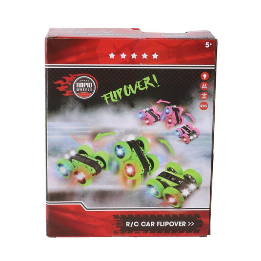 Rapid wheels rc flipover auto groen + licht