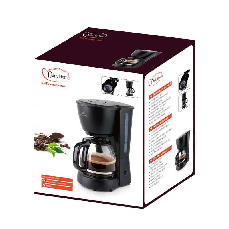 Afbeelding laden in galerijviewer, Daily home koffiezetapparaat 1.25l zwart
