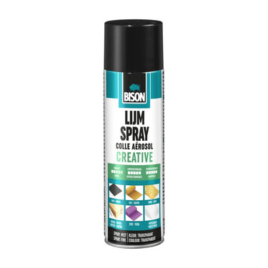 Bison lijmspray creative 200 ml, voor het lijmen en weer losmaken van diverse materialen op verschillende oppervlakken, plaklaag op bijvoorbeeld foto's posters zonder lijmresten achter te laten