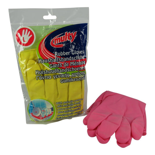Multy rubberen huishoudhandschoenen l geel
