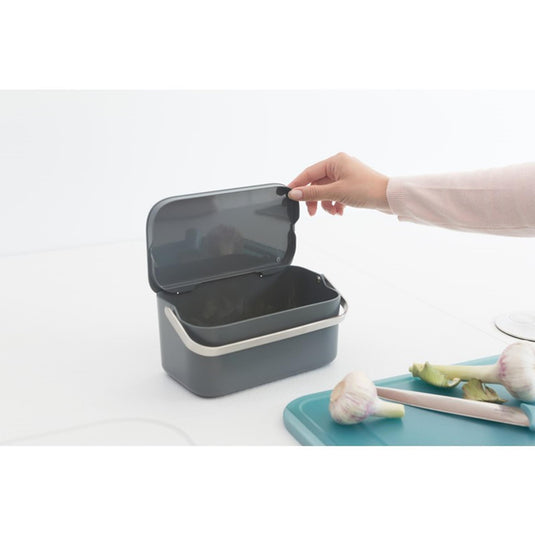 Brabantia sinkside afvalbakje aanrecht - 1,8 liter - dark grey