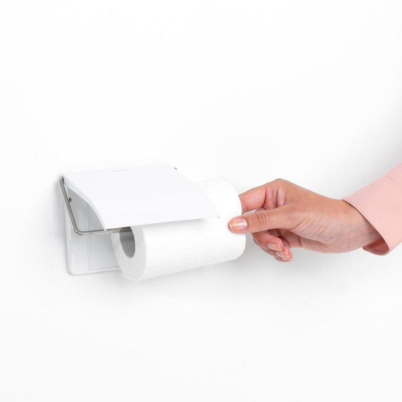 Afbeelding laden in galerijviewer, Brabantia renew wc rolhouder - met klep - hangend - zonder boren - white
