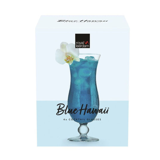 Royal leerdam blue hawaii glas set 4