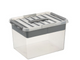Sunware q-line opbergbox 22l met inzetbak - 40x30x26 cm - transparant