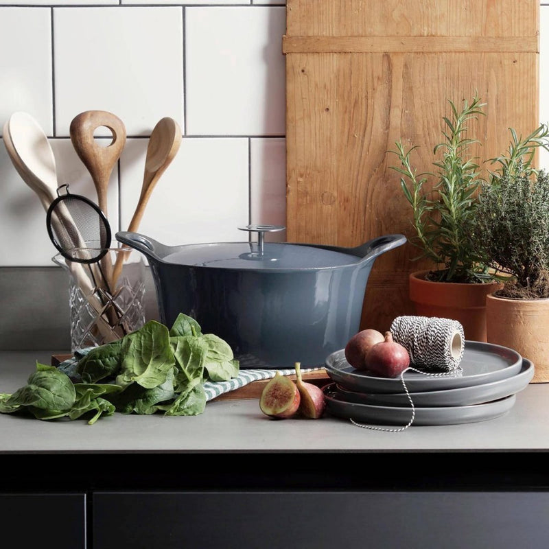 Load image into Gallery viewer, Cuisinox volcan gietijzeren braadpan 29 cm denim blue
