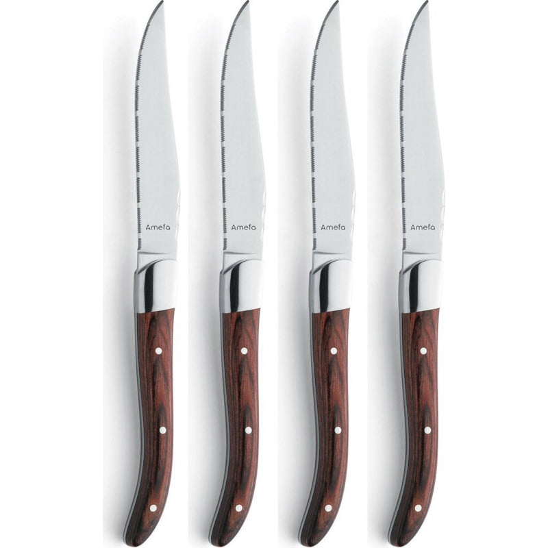 Load image into Gallery viewer, Amefa royal steak steakmessen 4 stuks maroon brown
