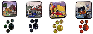 Don juan knikkers 20 16mm + 1 25mm mayan,samurai,spartan en viking