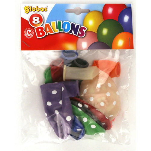 Globos ballon met stippen 8 stuks