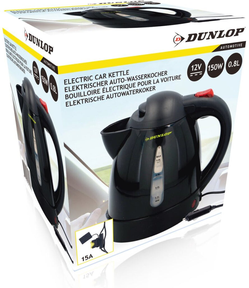 Load image into Gallery viewer, Dunlop camping waterkoker zwart 12v stekker
