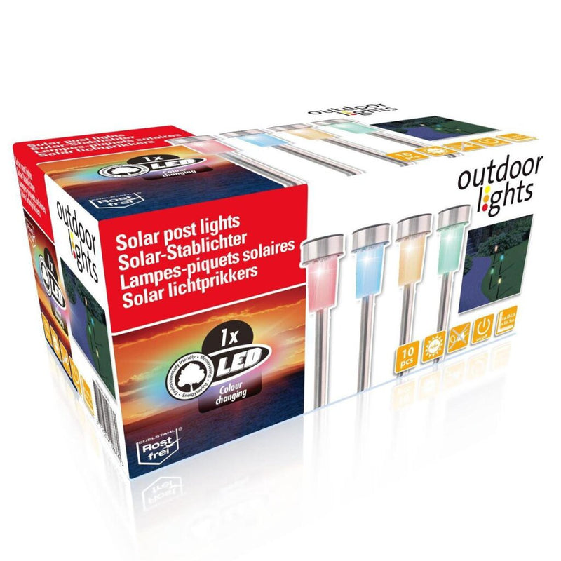 Load image into Gallery viewer, Outdoor Lights Outdoor Lights solar stekers 10 stuks LED Verschillende Lichtkleuren
