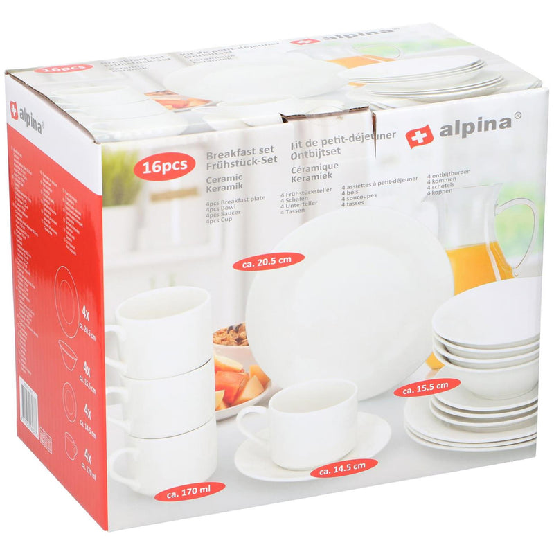 Load image into Gallery viewer, Alpina ontbijtservies 16-delig
