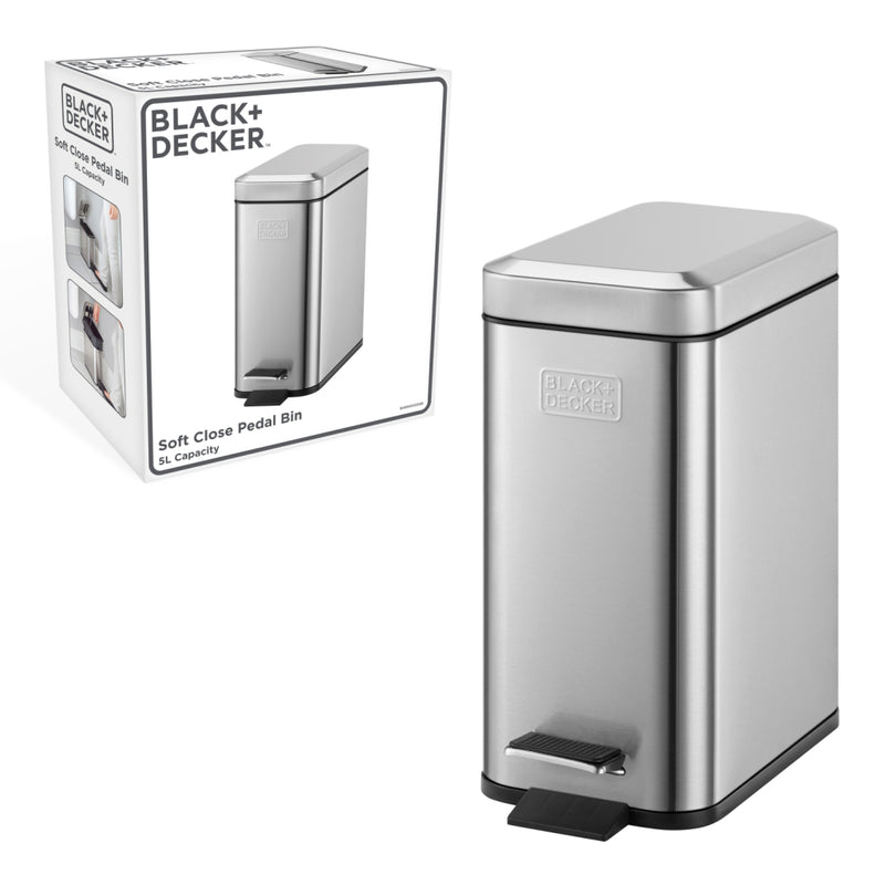 Load image into Gallery viewer, Black decker pedaalemmer 5l rvs zwart
