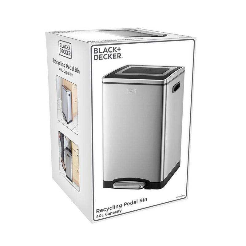 Load image into Gallery viewer, Black decker black decker pedaalemmer 2x20l zilver zwart
